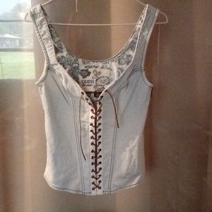 Junior's guess size small petite top leather corse